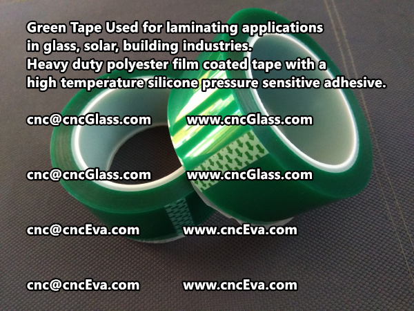 Green tape is made of Heavy duty polyester film coated tape with a high temperature silicone pressure sensitive adhesive (1)